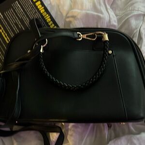Madison West purse black with rope like handles